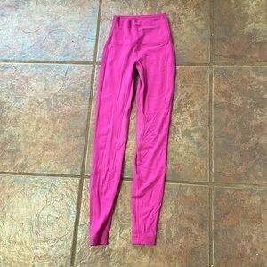 Lulu lemon hot pink high waisted leggings in perfect condition. Size XS